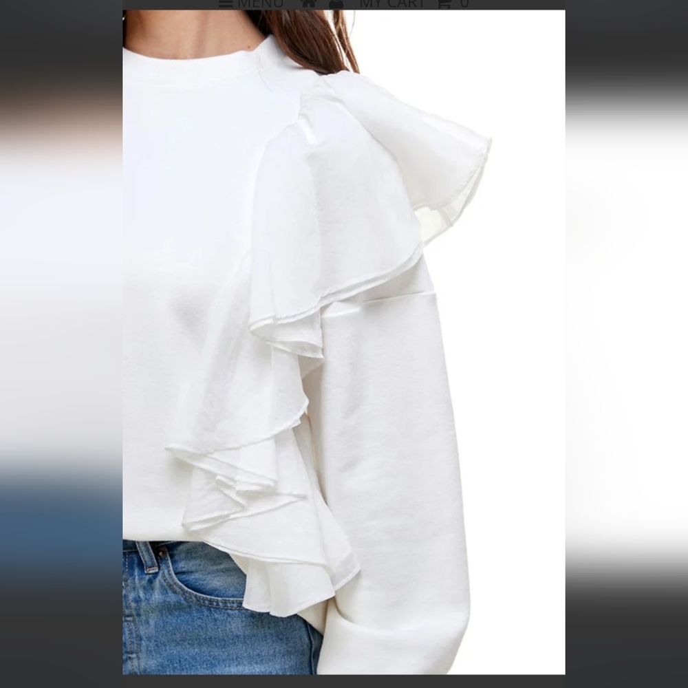 ❤️ On Twelfth Cotton Ruffle Sweatshirt